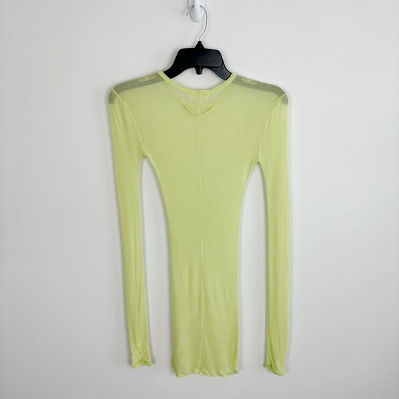 GRLFRND Long Sleeve Mesh Tee in Electric Lime Size XS - Picture 6 of 12